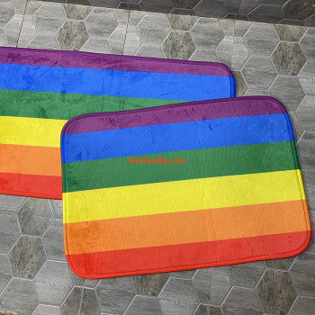 Rainbow Flannel Floor Mat